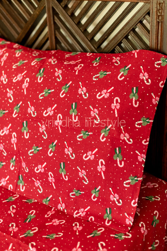 COTTON PRINTED BEDSHEET WITH PLAIN BORDER-queen size