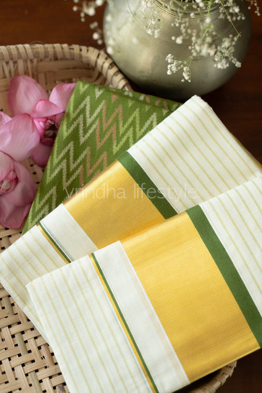 Kerala Set Mundu-sap green