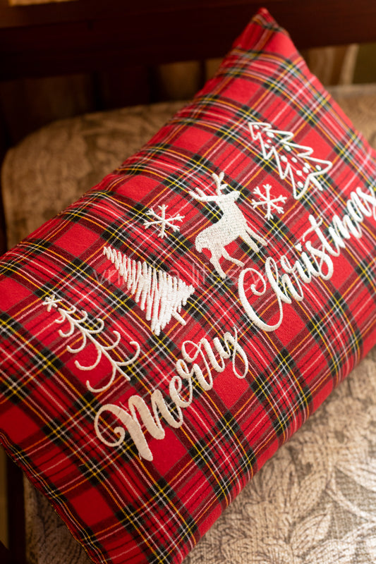 Cotton embroidered pre-filled cushion-12x18 inches-single unit