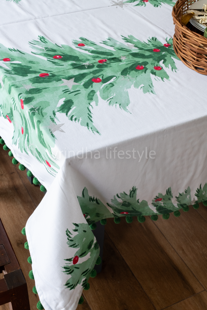 CHRISTMAS THEME  TABLE CLOTH -6 seater (customisable )