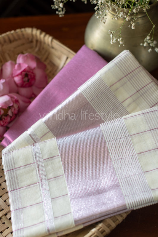 KERALA SET MUNDU-Rose gold