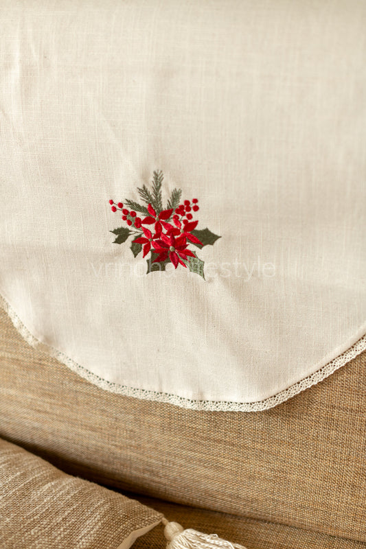 SOFA BACK COVER-with embroidery and lace detailing -Set of 5