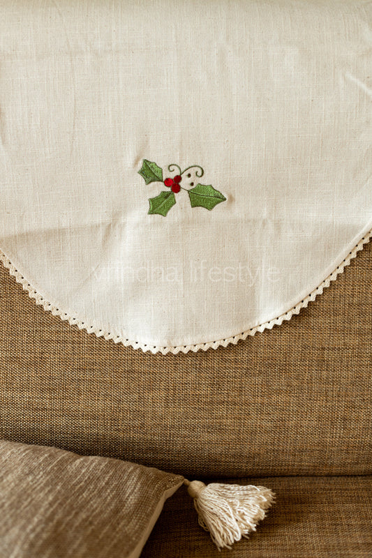 SOFA BACK COVER-with embroidery and lace detailing -Set of 5