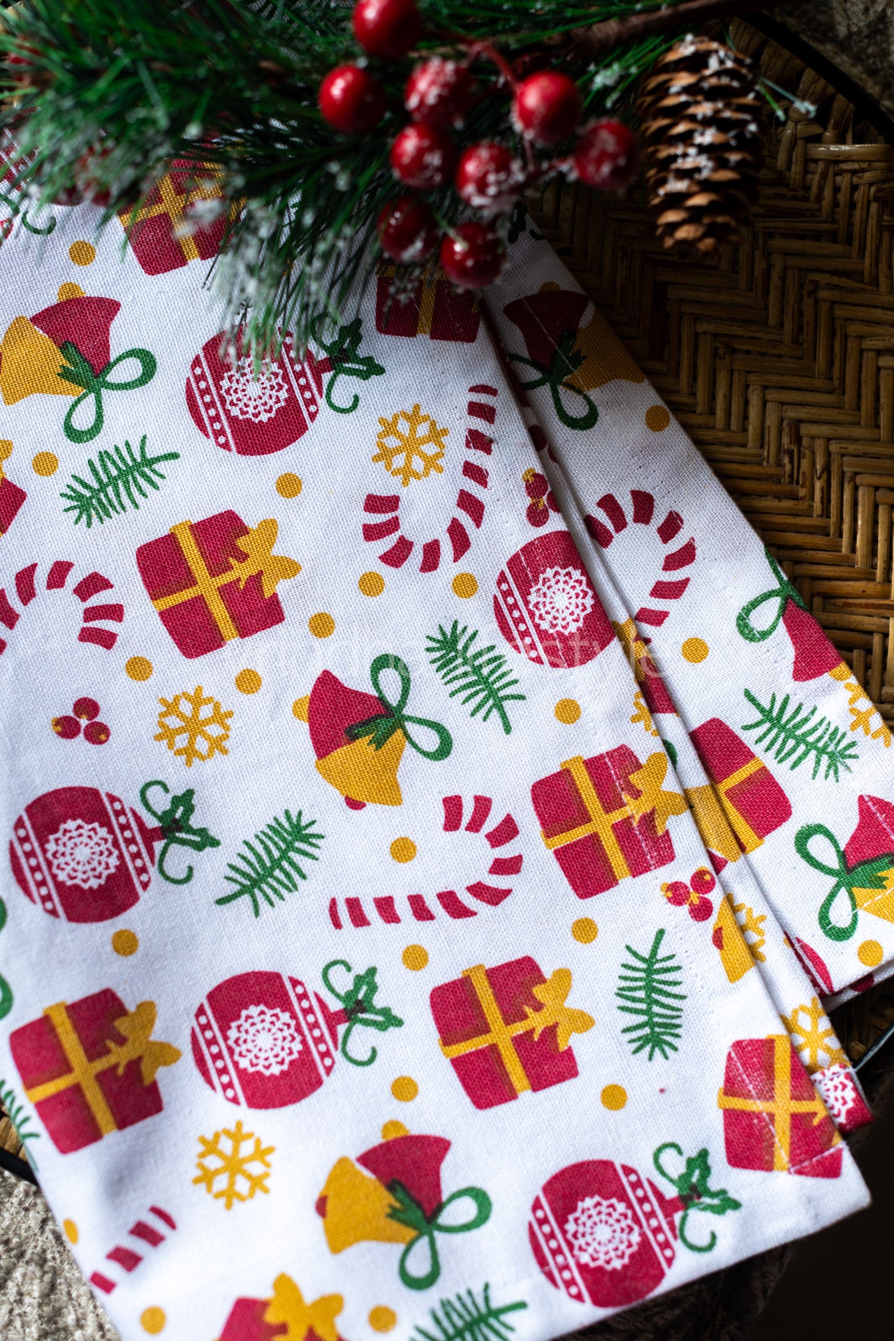 Printed cotton Kitchen towels-Set of two