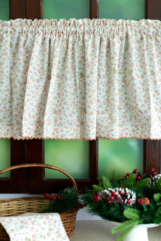 KITCHEN VALANCE-Cotton printed( with lace detailing(customisable )
