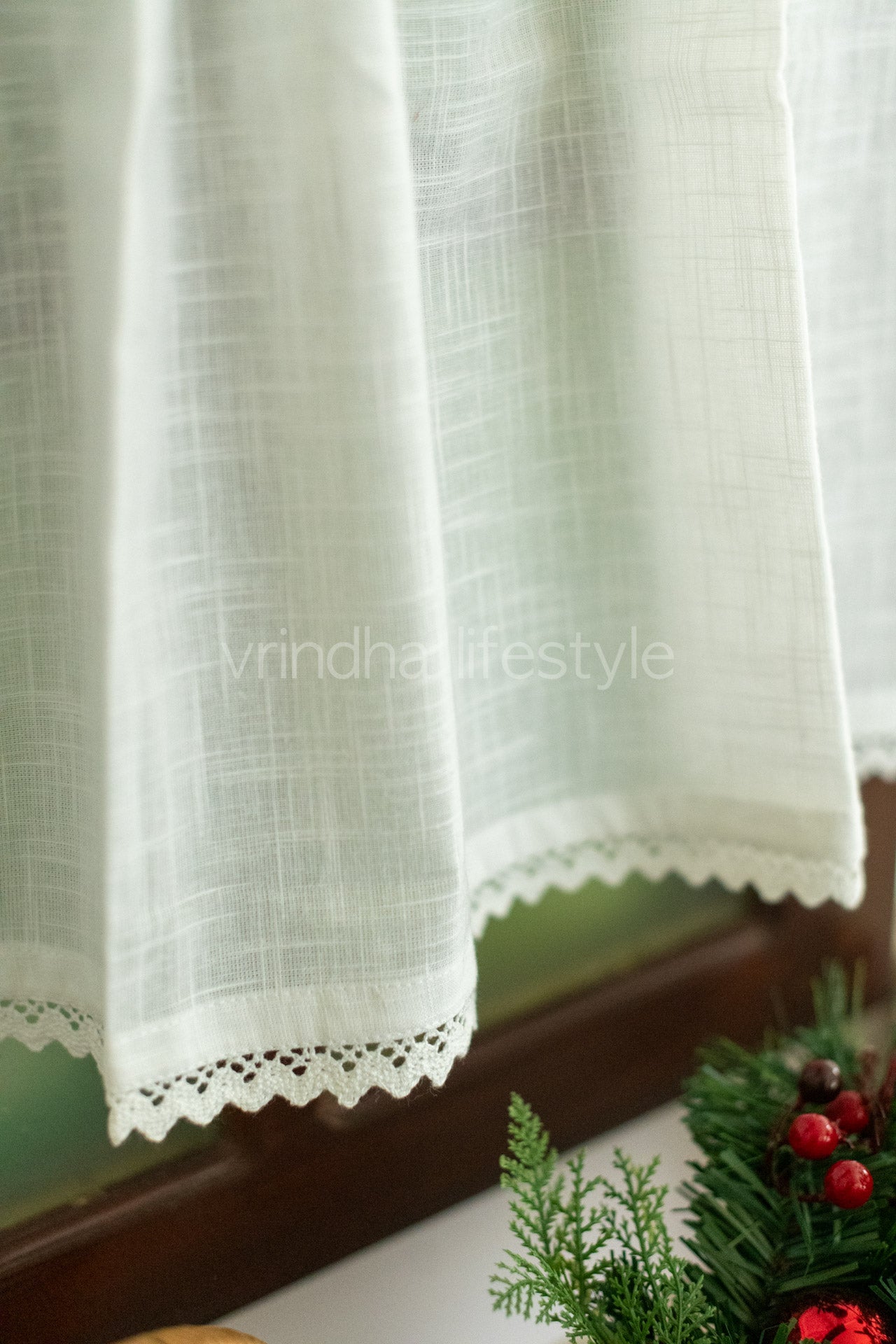 KITCHEN VALANCE-Cotton Hakoba and slub fabric with frill(customisable )