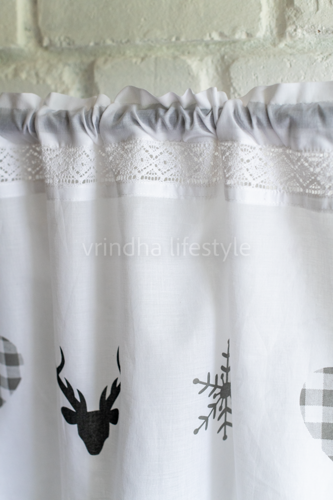 KITCHEN VALANCE-Sheer curtain with lace