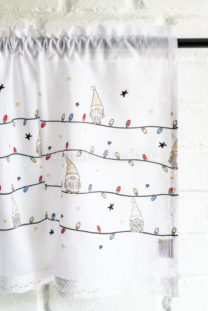 KITCHEN VALANCE-Sheer curtain with lace