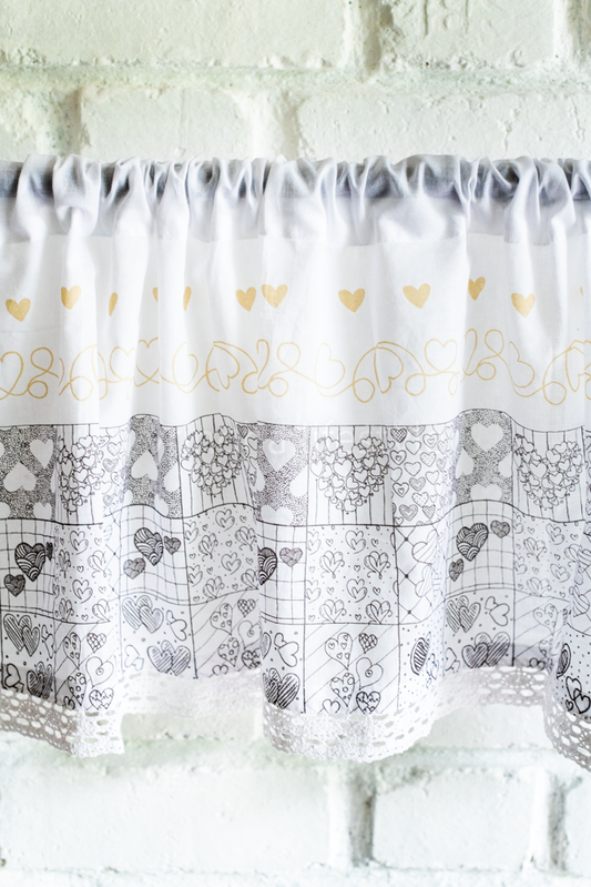 KITCHEN VALANCE-Sheer curtain with lace