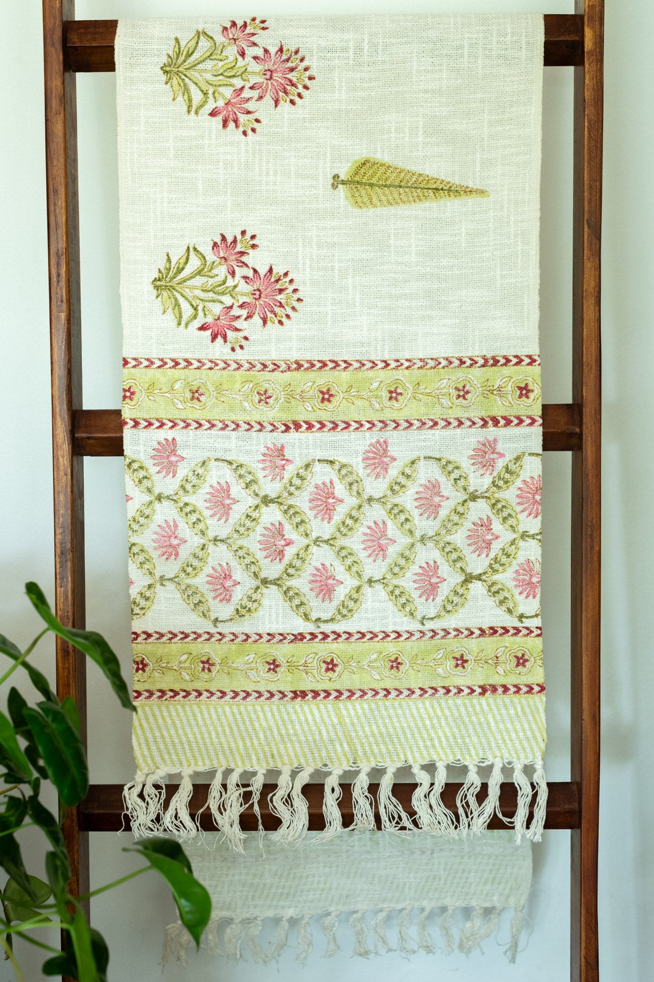 Hand Block printed TNT table runner-Jute