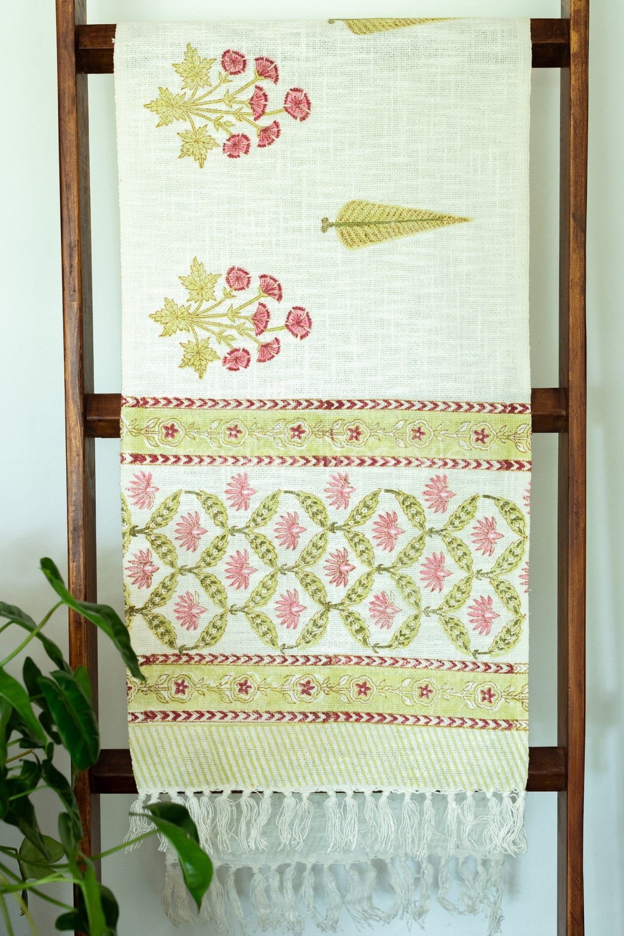Hand Block printed TNT table runner-Jute