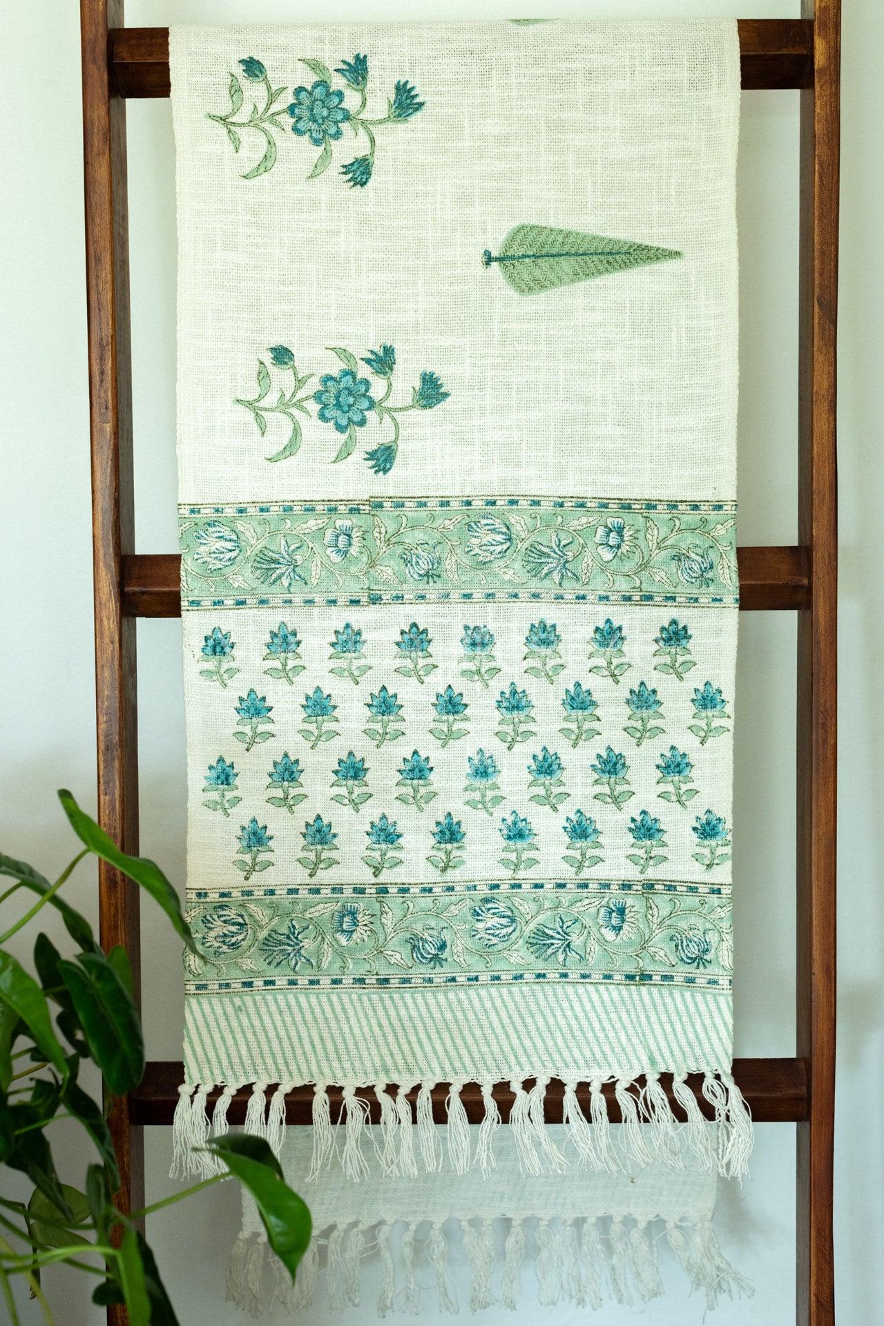 Hand Block printed TNT table runner-Jute