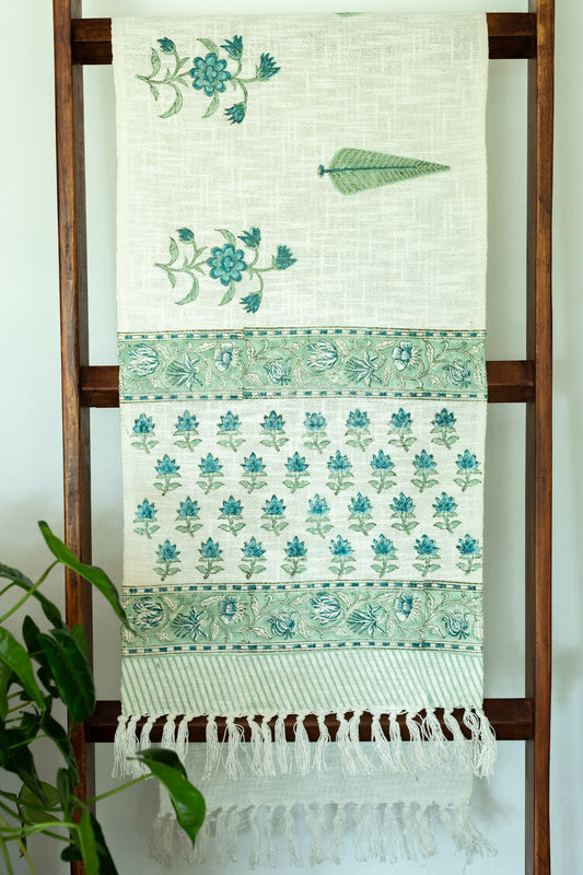 Hand Block printed TNT table runner-Jute