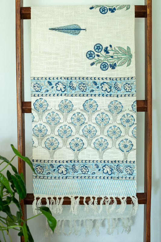 Hand Block printed TNT table runner-Jute