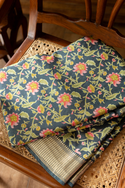 Printed Assam silk saree