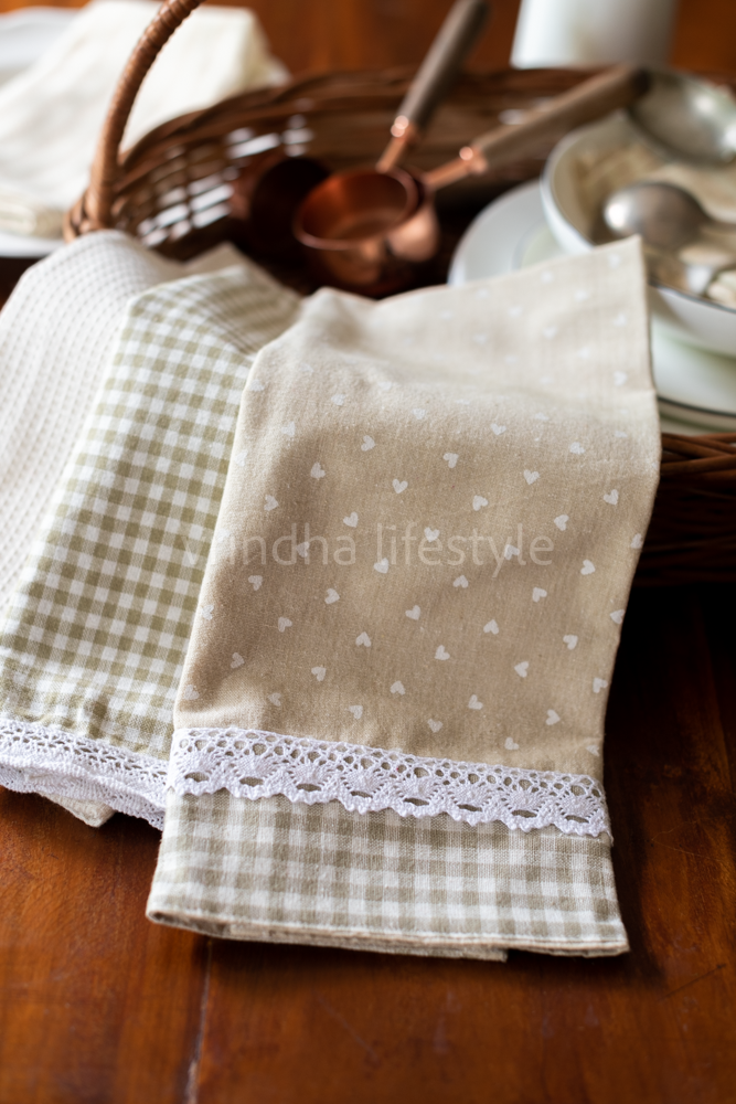 COTTON KITCHEN TOWEL/HAND TOWEL-17 X 24 INCHES-Set of 3