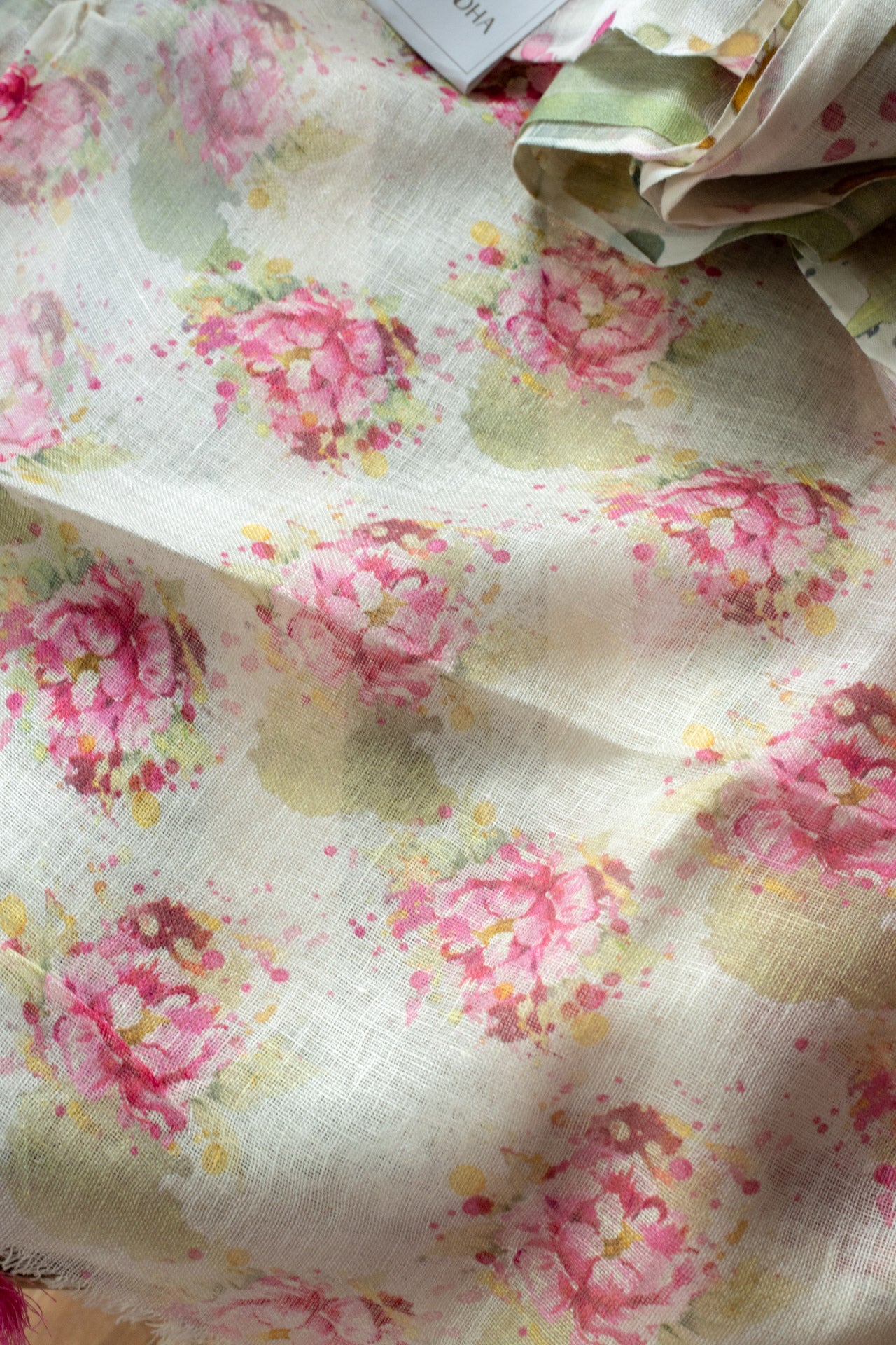 Printed pure Linen  saree