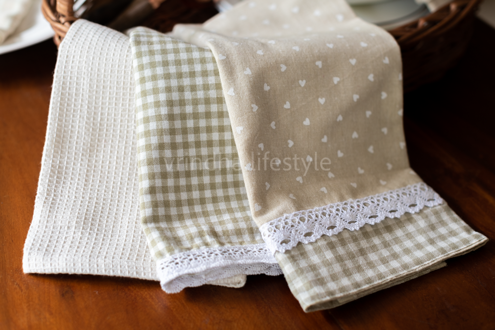 COTTON KITCHEN TOWEL/HAND TOWEL-17 X 24 INCHES-Set of 3