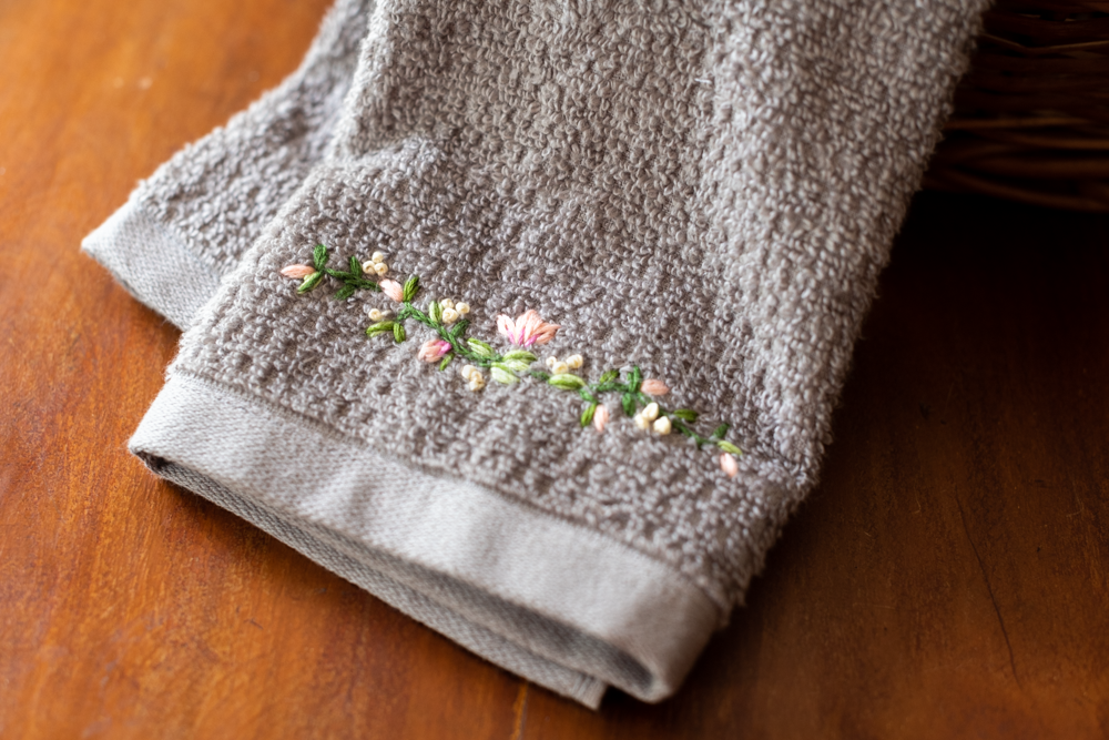 SOFT HAND TOWEL with hand embroidery -16x24 inches( single unit)