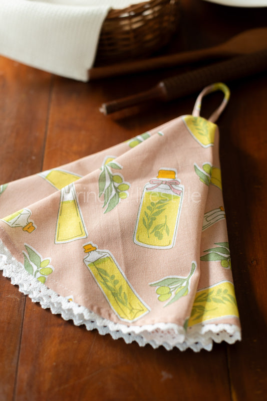 Printed cotton Kitchen towels-round tea towels/basket cover-Single unit