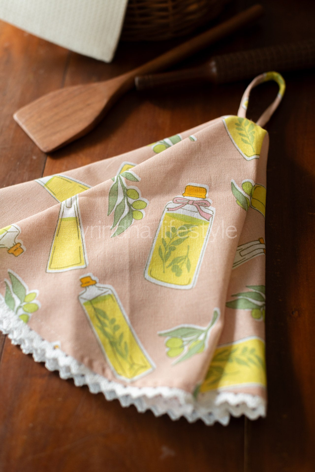 Printed cotton Kitchen towels-round tea towels/basket cover-Single unit