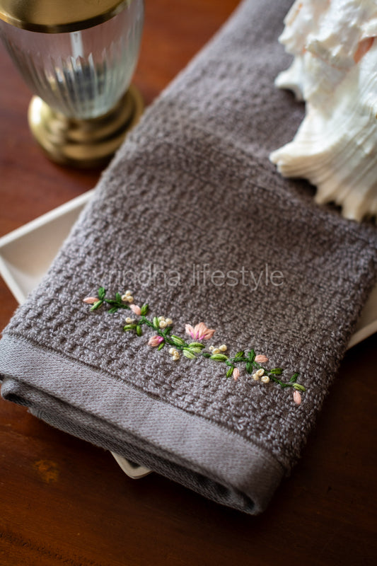 SOFT HAND TOWEL with hand embroidery -16x24 inches( single unit)