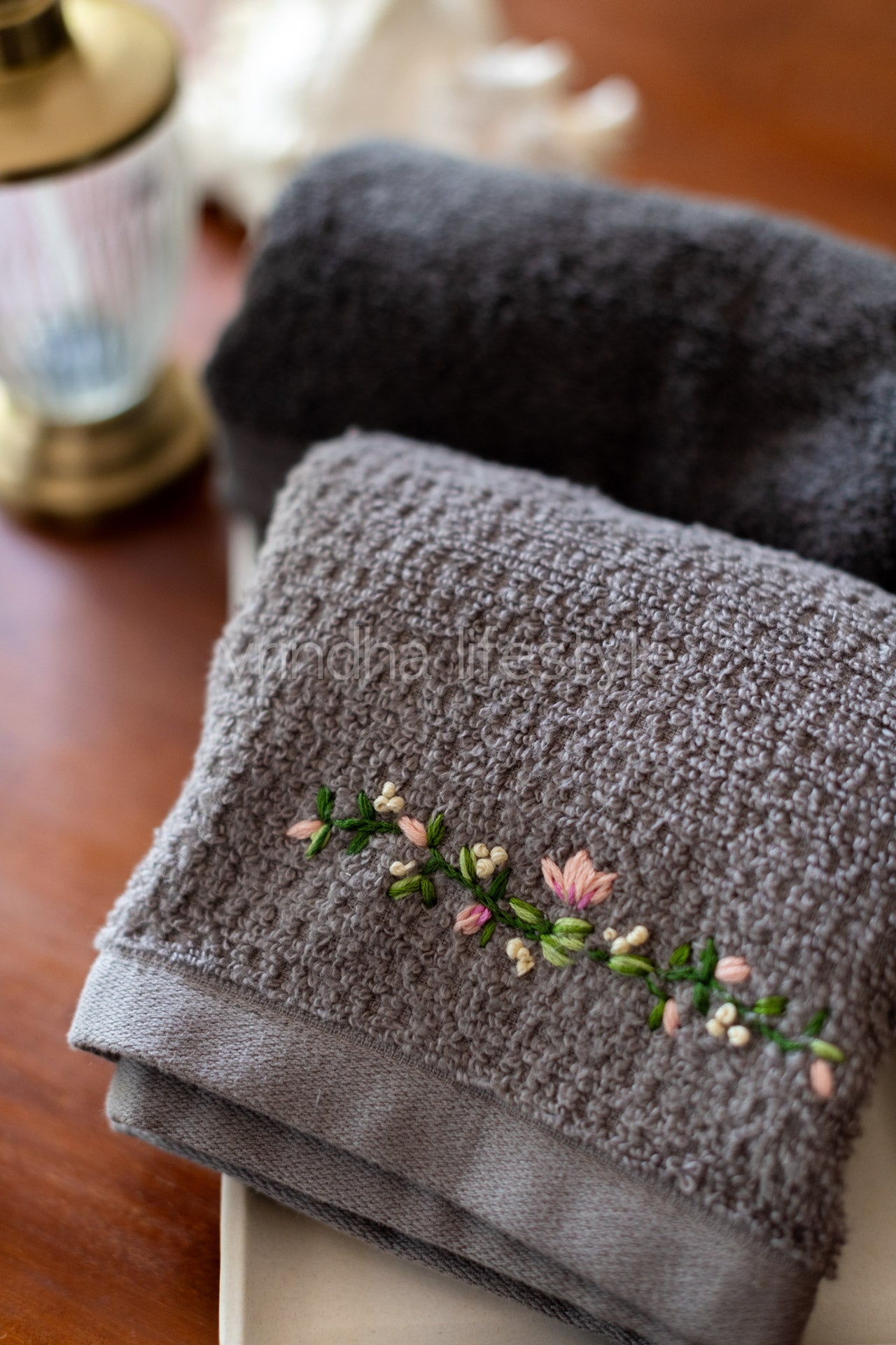 SOFT HAND TOWEL with hand embroidery -16x24 inches( single unit)