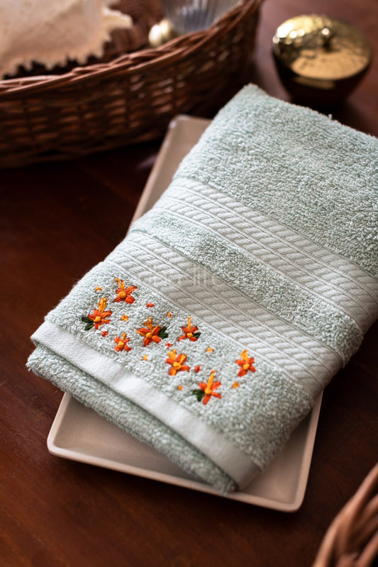 SOFT HAND TOWEL with hand embroidery -16x24 inches( single unit)