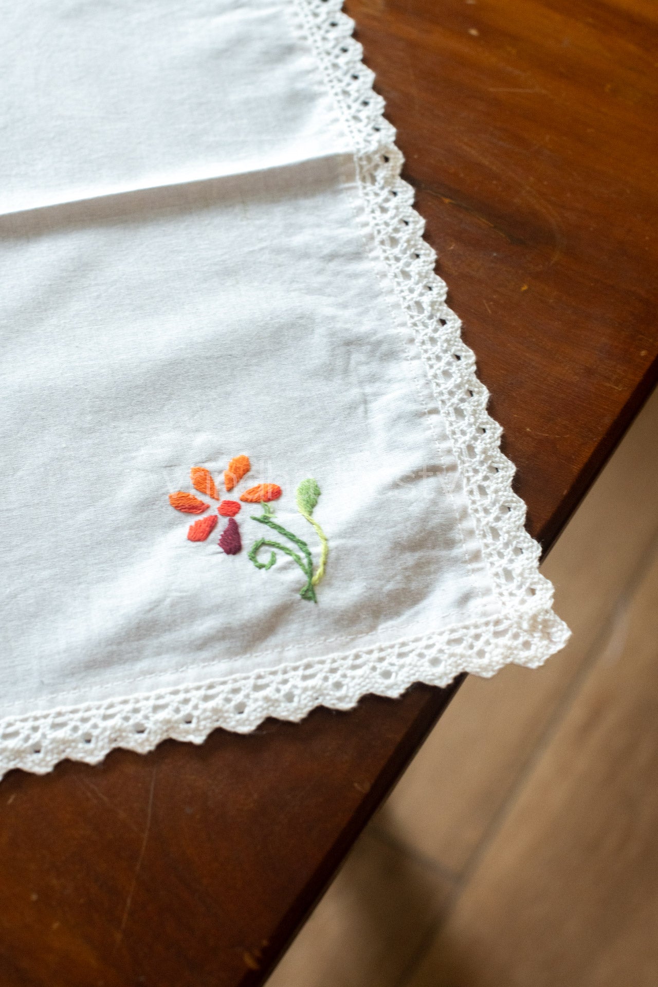 COFFEE TABLE CLOTH with hand embroidery -29x29 inches
