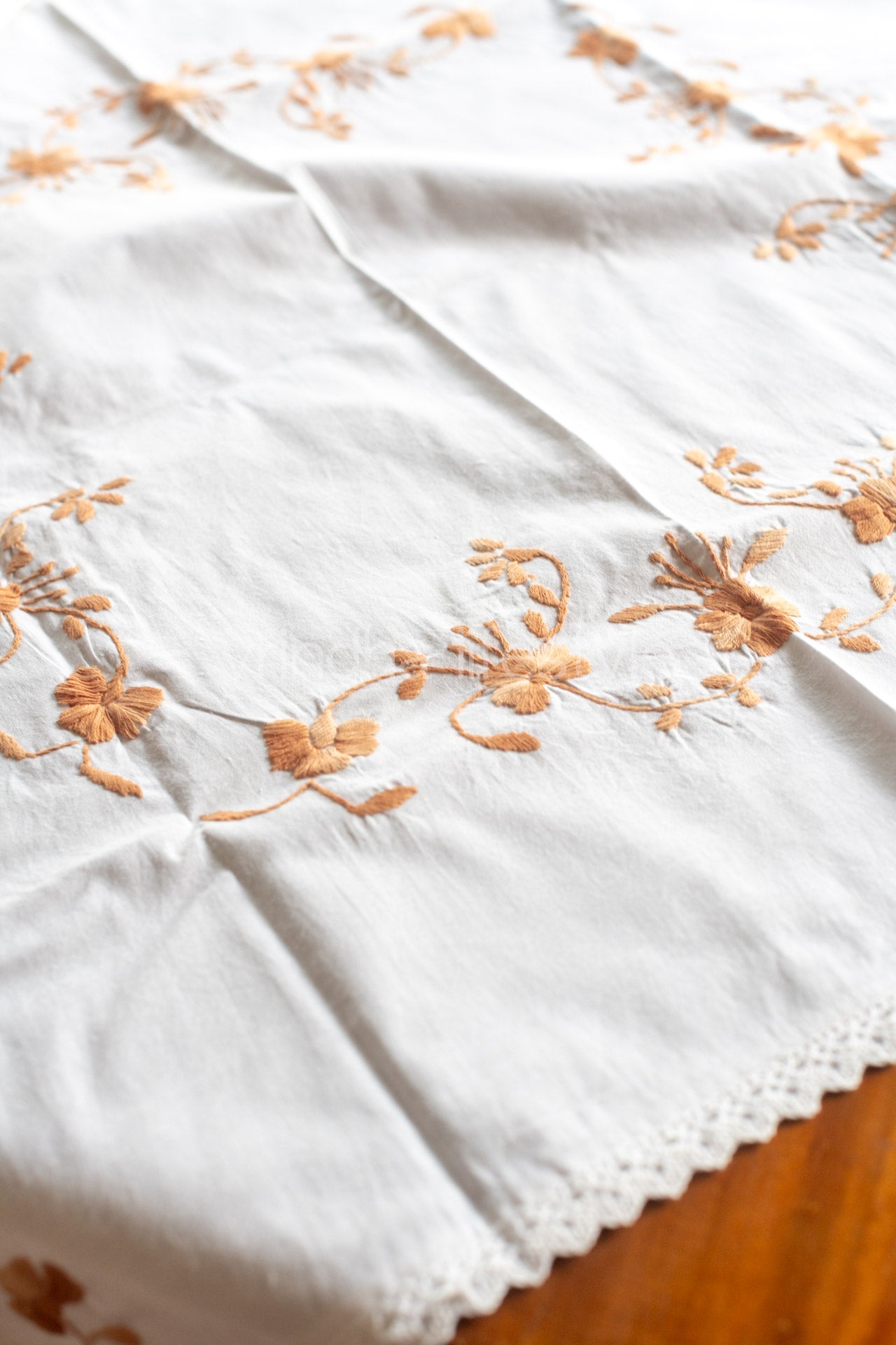 COFFEE TABLE CLOTH with hand embroidery -29x29 inches