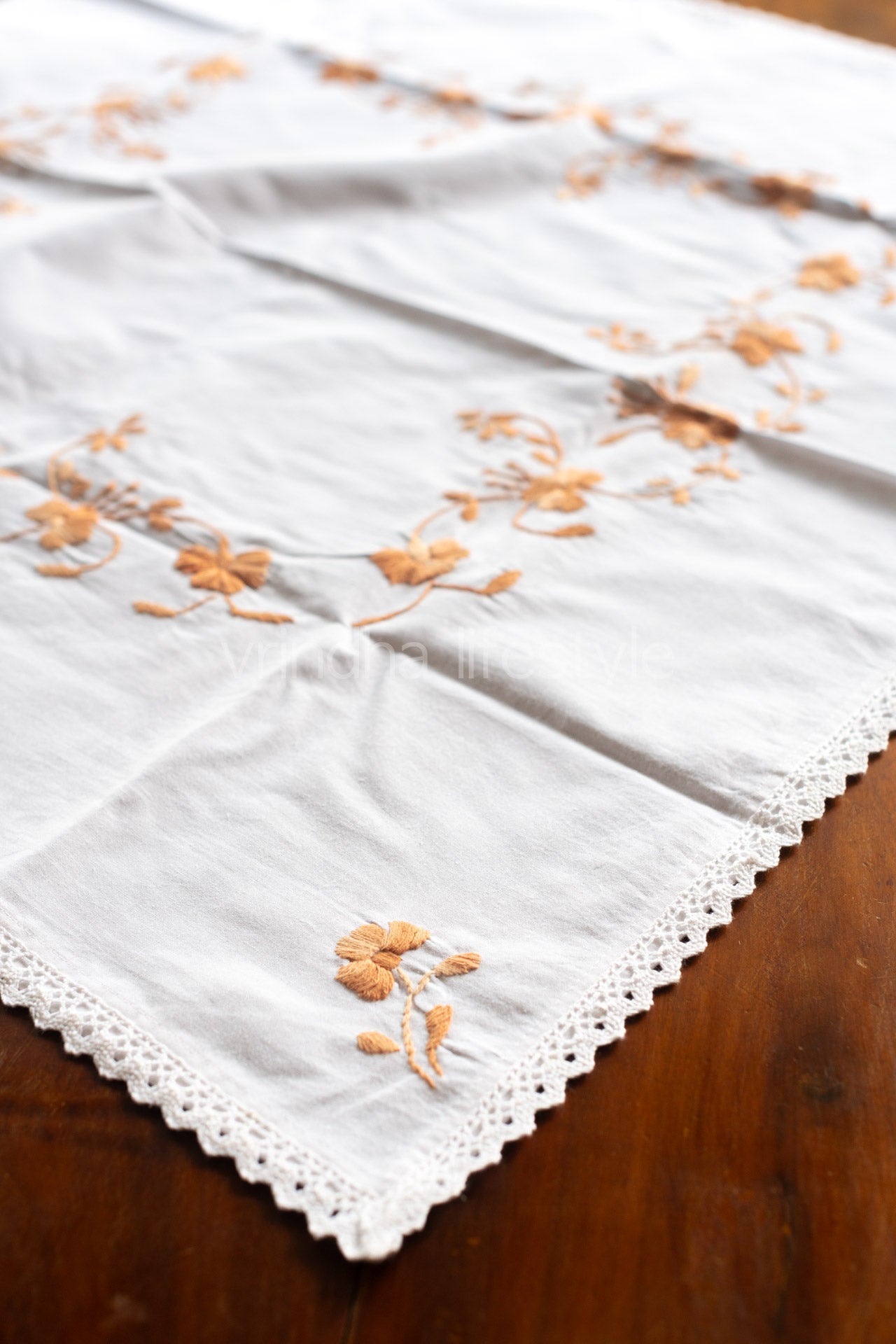 COFFEE TABLE CLOTH with hand embroidery -29x29 inches