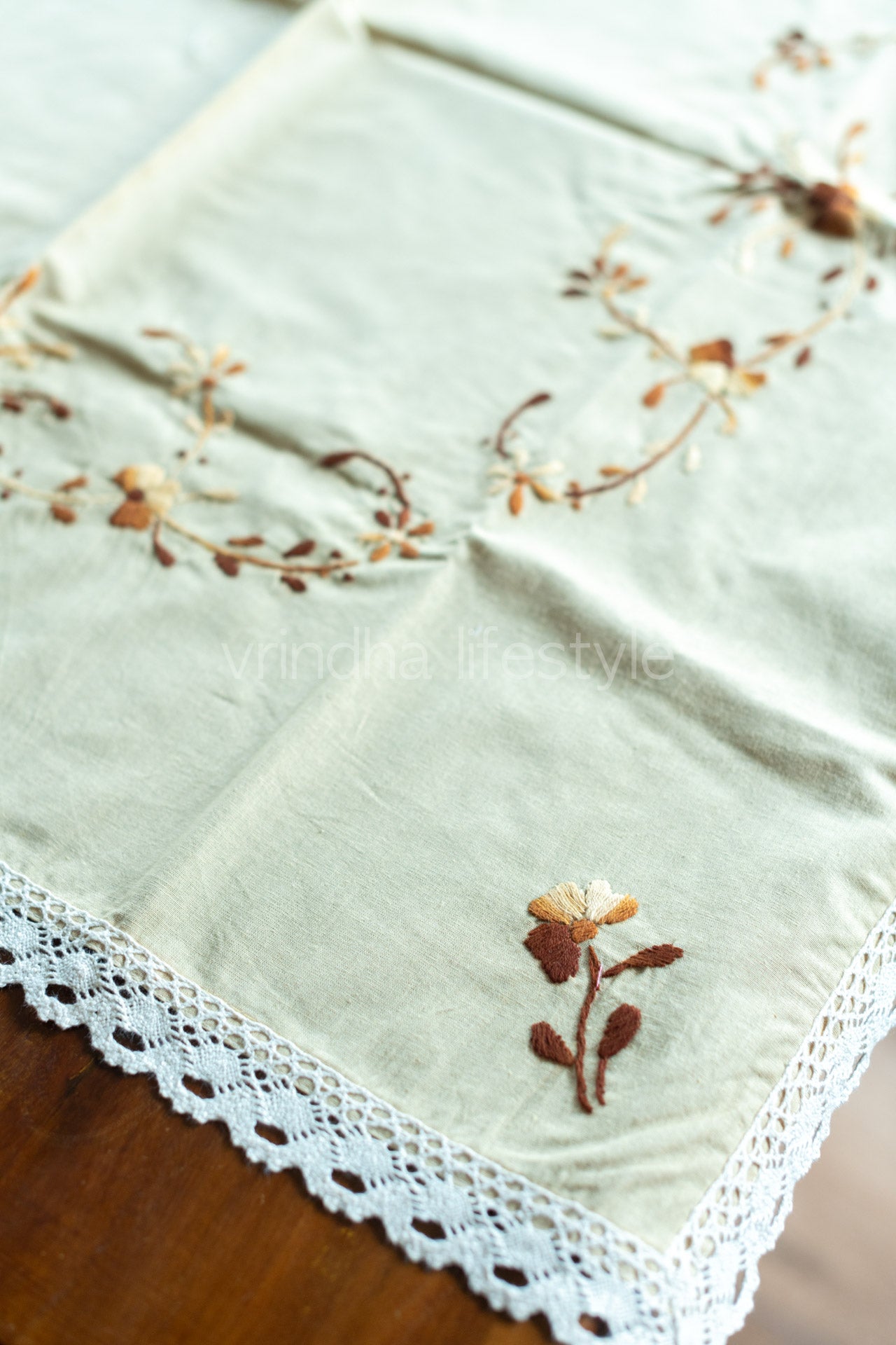 COFFEE TABLE CLOTH with hand embroidery -29x29 inches
