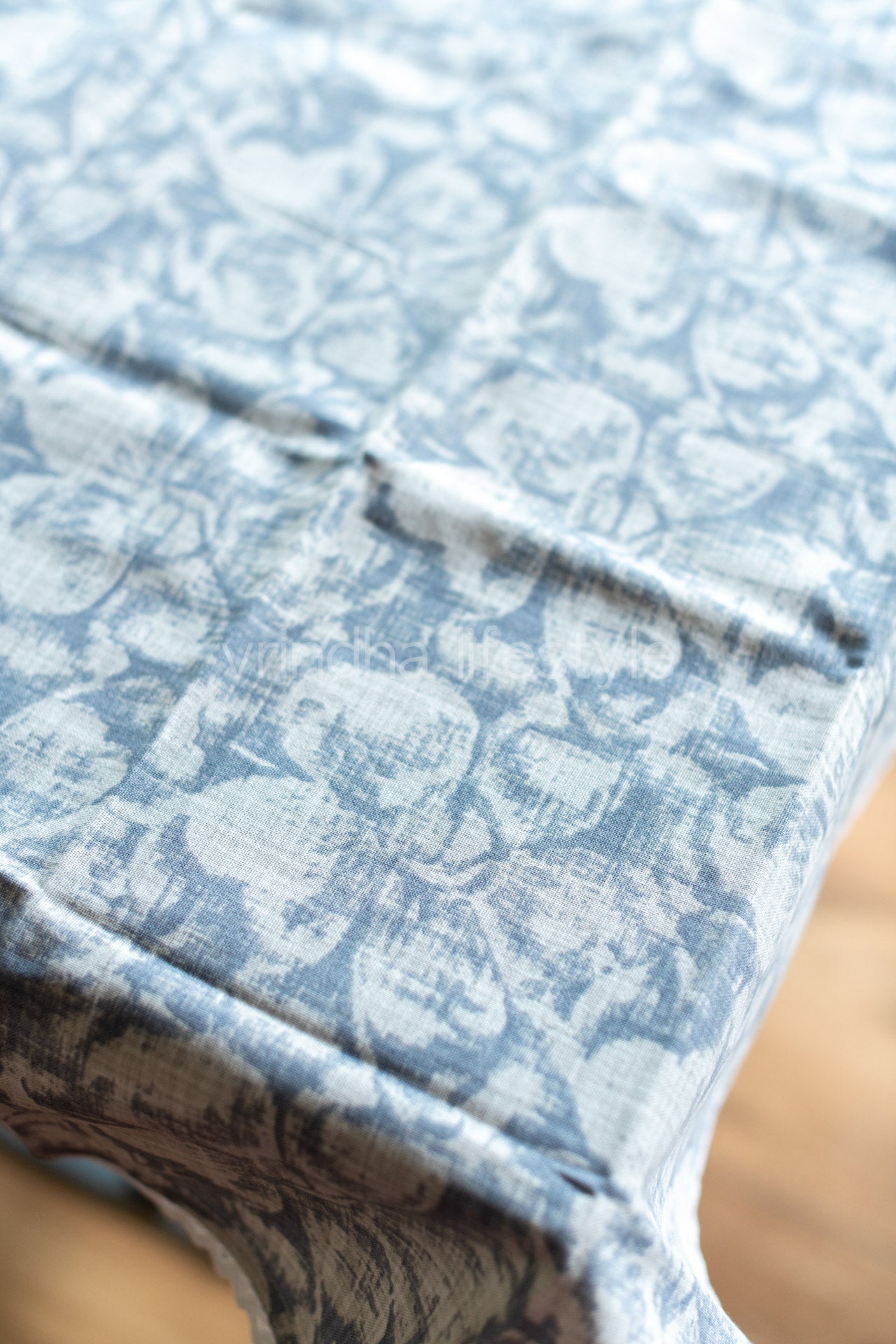 Cotton printed table cover with lace detailing -coffee table-28x28 inches