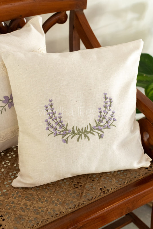 Cotton cushion cover with embroidery -Single unit- 16x16 inches-customisable