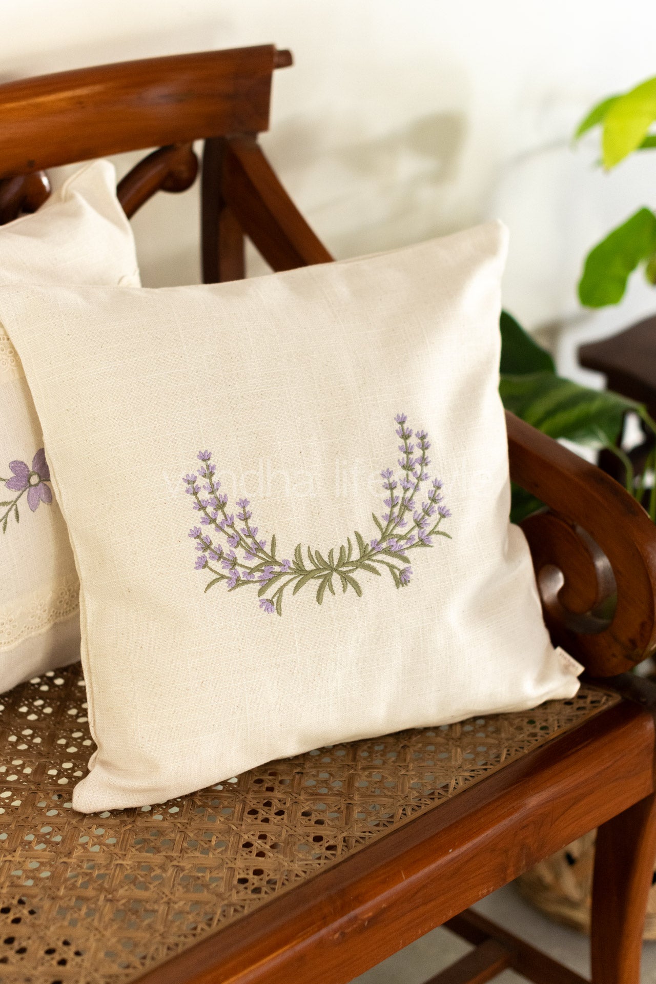 Cotton cushion cover with embroidery -Single unit- 16x16 inches-customisable