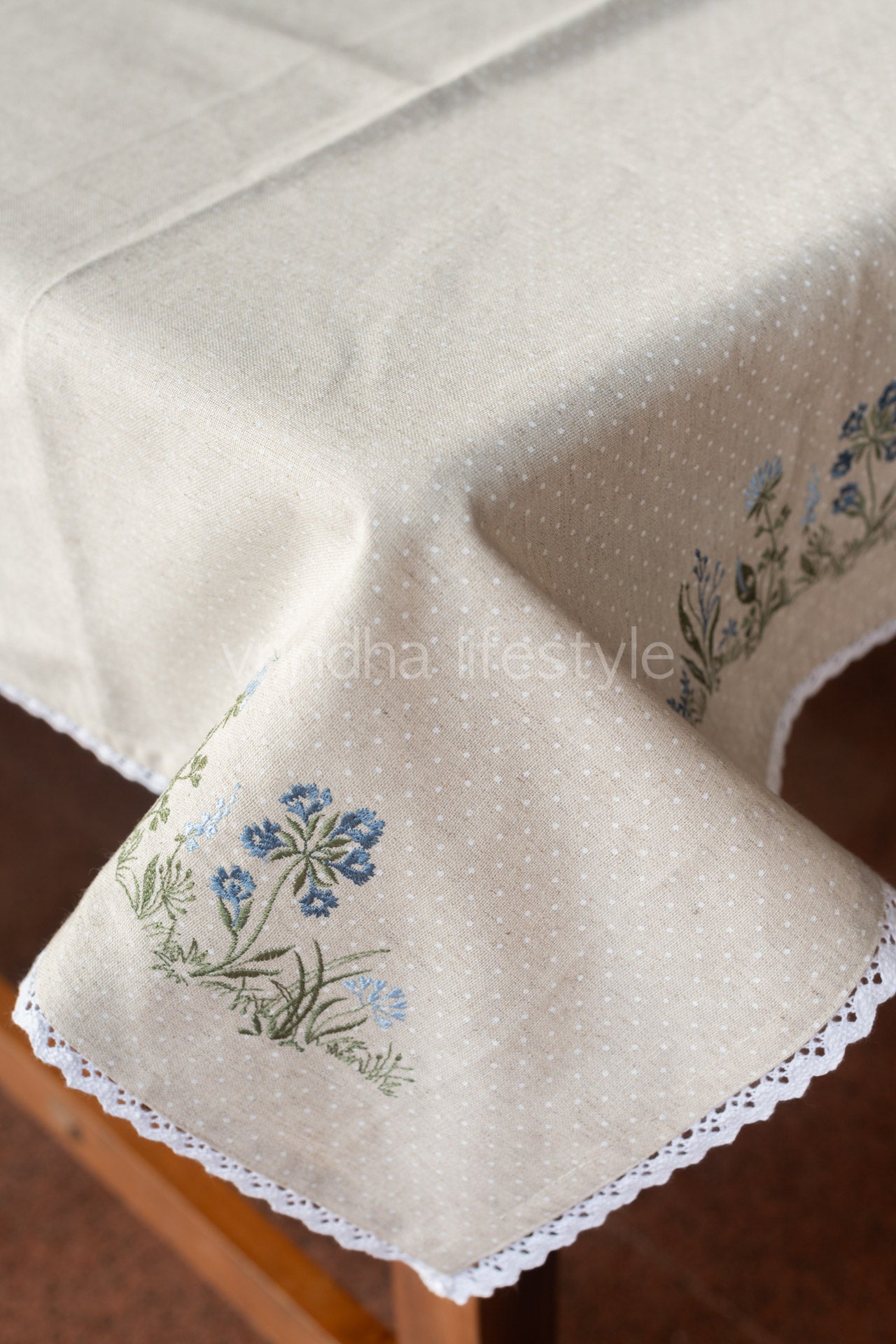 TABLE CLOTH with embroidery -Square -coffee table cover-customisable