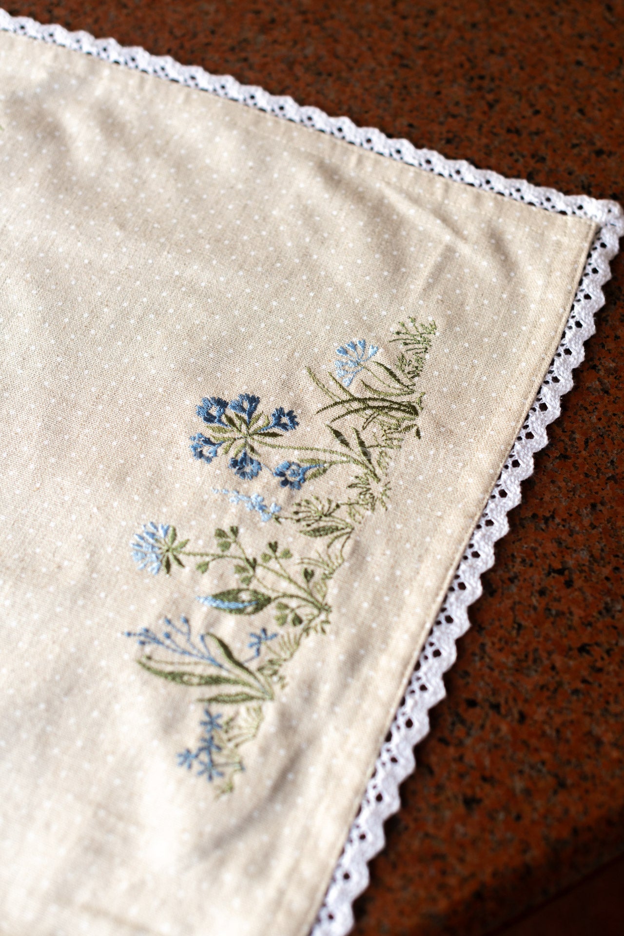 TABLE CLOTH with embroidery -Square -coffee table cover-customisable