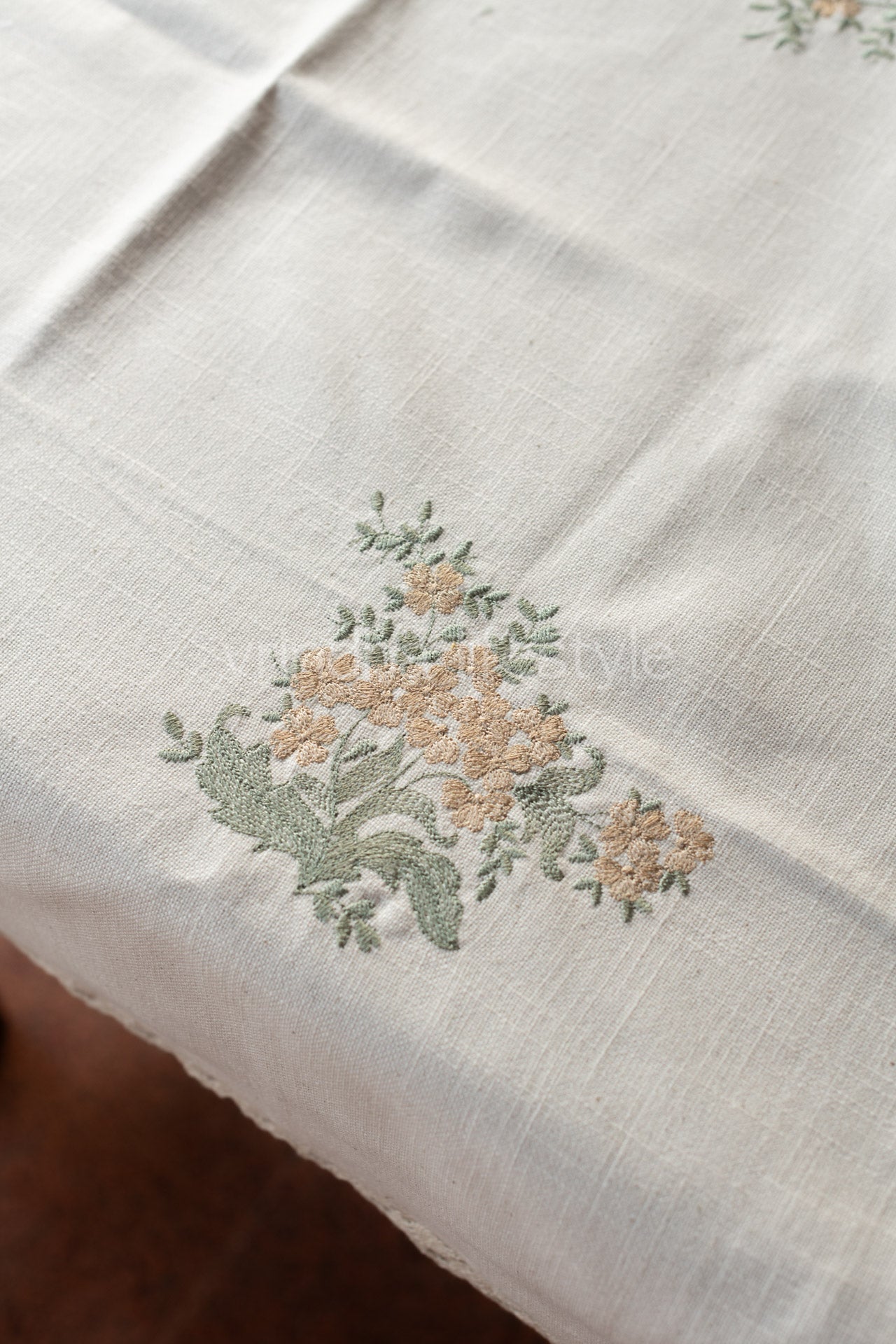 COTTON TABLE CLOTH with embroidery -Square -coffee table cover-customisable