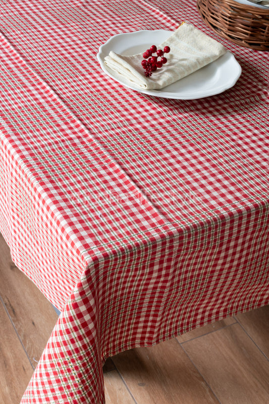 PLAID TABLE CLOTH-6 to 8 seater( customisable)