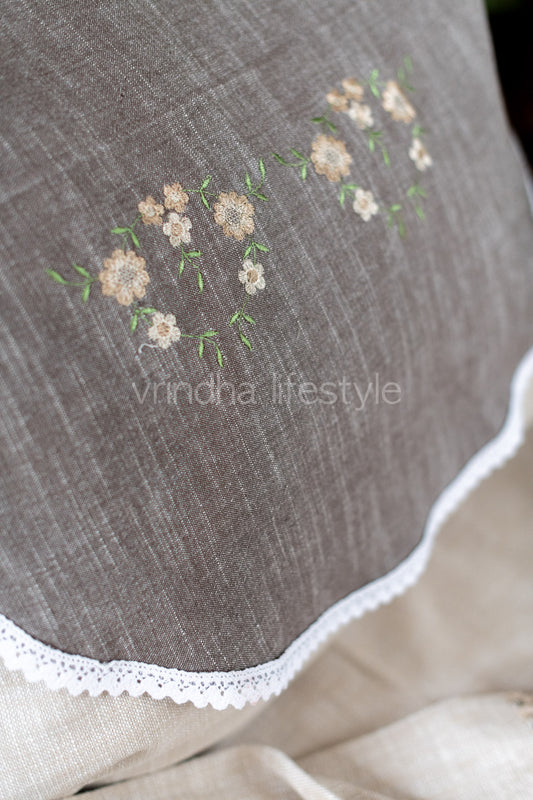 SOFA BACK COVER-with embroidery and lace detailing -Set of 5