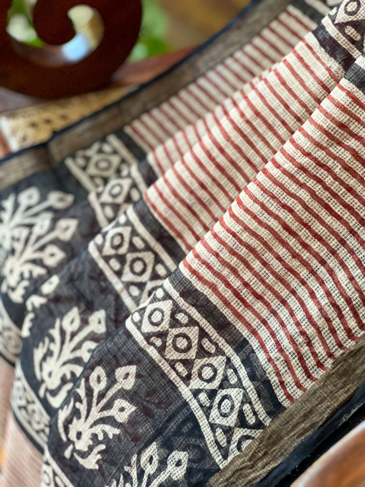 HAND BLOCK PRINTED KOTA DORIA SAREE