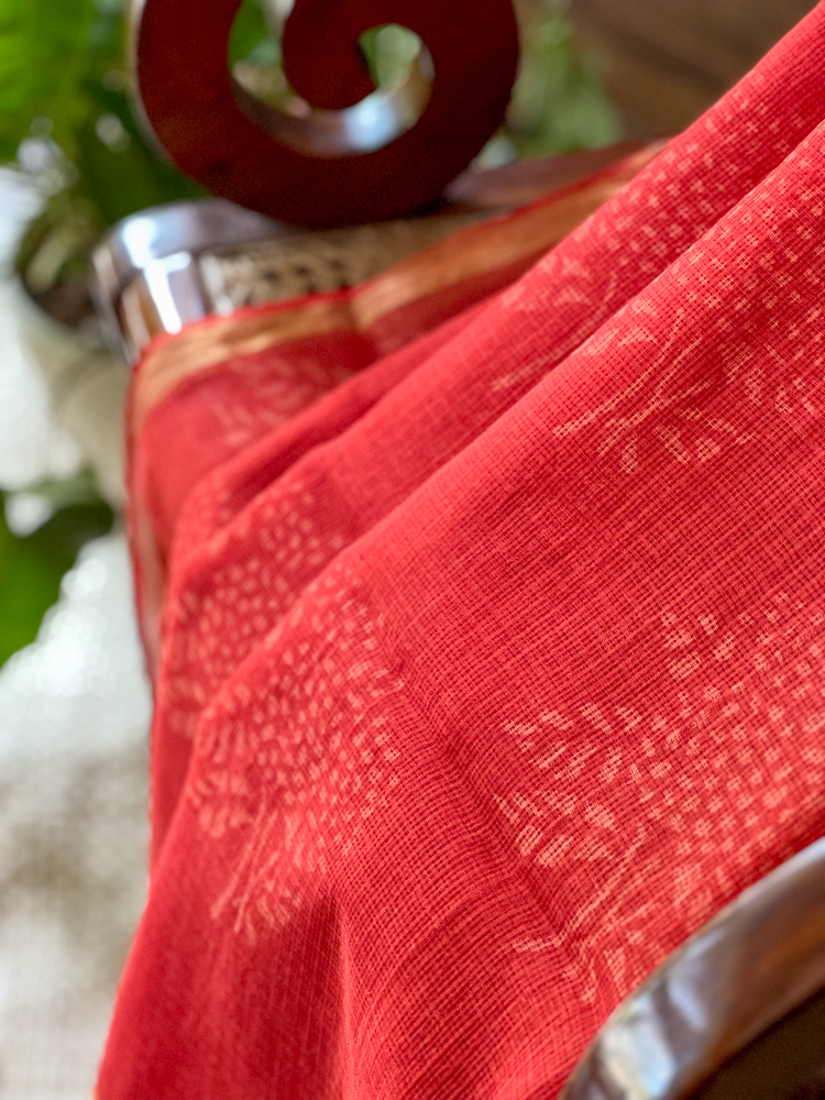 HAND BLOCK PRINTED KOTA DORIYA SAREE