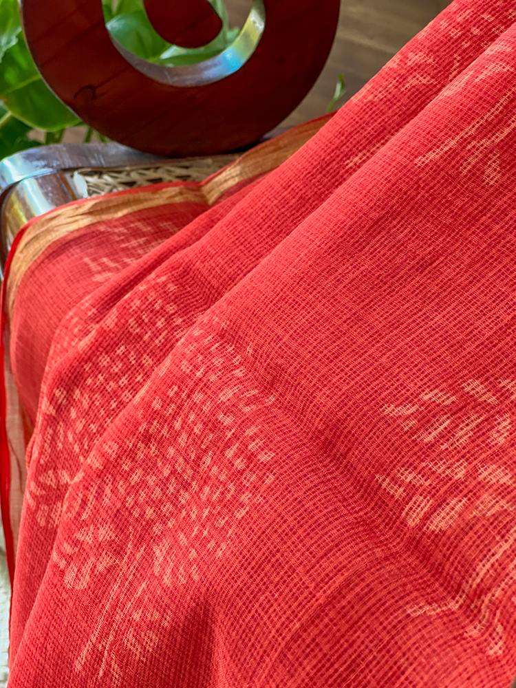 HAND BLOCK PRINTED KOTA DORIYA SAREE