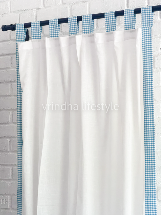 COTTON DESIGNER SHEER CURTAINS-Loop curtain -7.5 Feet-Single unit