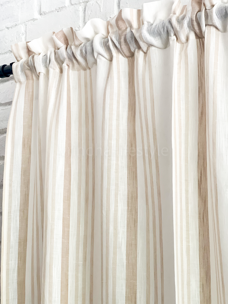LINEN COTTON SHEER CURTAIN-7.5 ft, rod pocket curtain, customisable