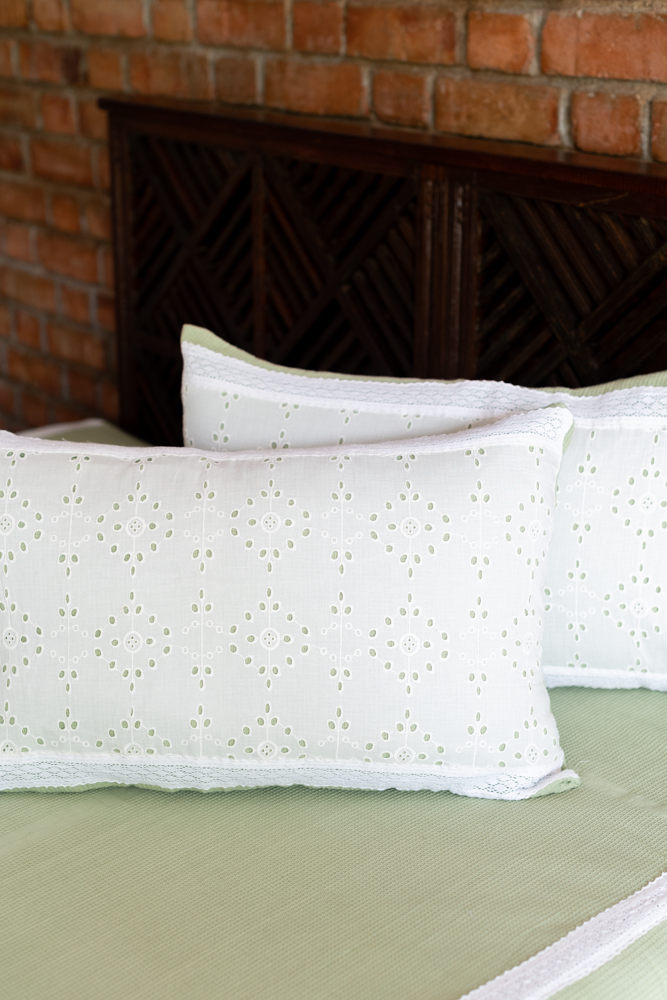 WAFFLE-HAKOBA BEDSHEET WITH LACE DETAILING-King size