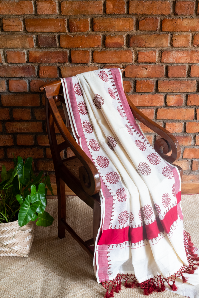 KERALA SET SAREE-Maroon