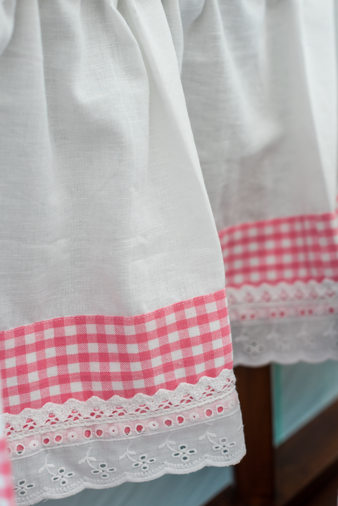 KITCHEN VALANCE-Pink Gingham-one unit