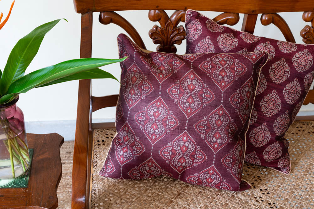 ETHNIC PURE SILK CUSHION COVERS-16 x 16 inches (Single unit)