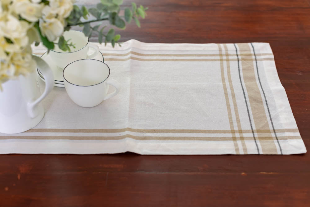 COTTON STRIPE TABLE RUNNER (14x108 inches)